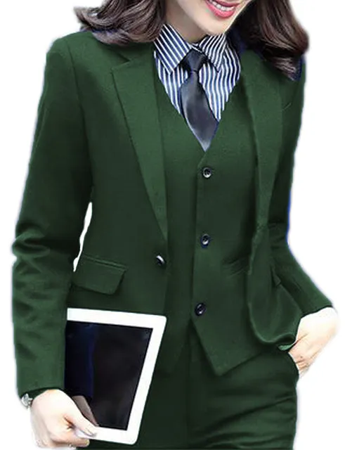 3 Piece Elegant Formal Business Lady Office Suit Set Work Wear