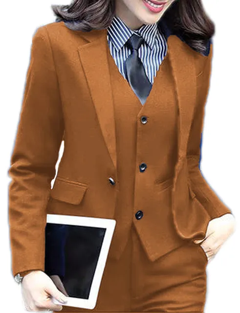 3 Piece Elegant Formal Business Lady Office Suit Set Work Wear