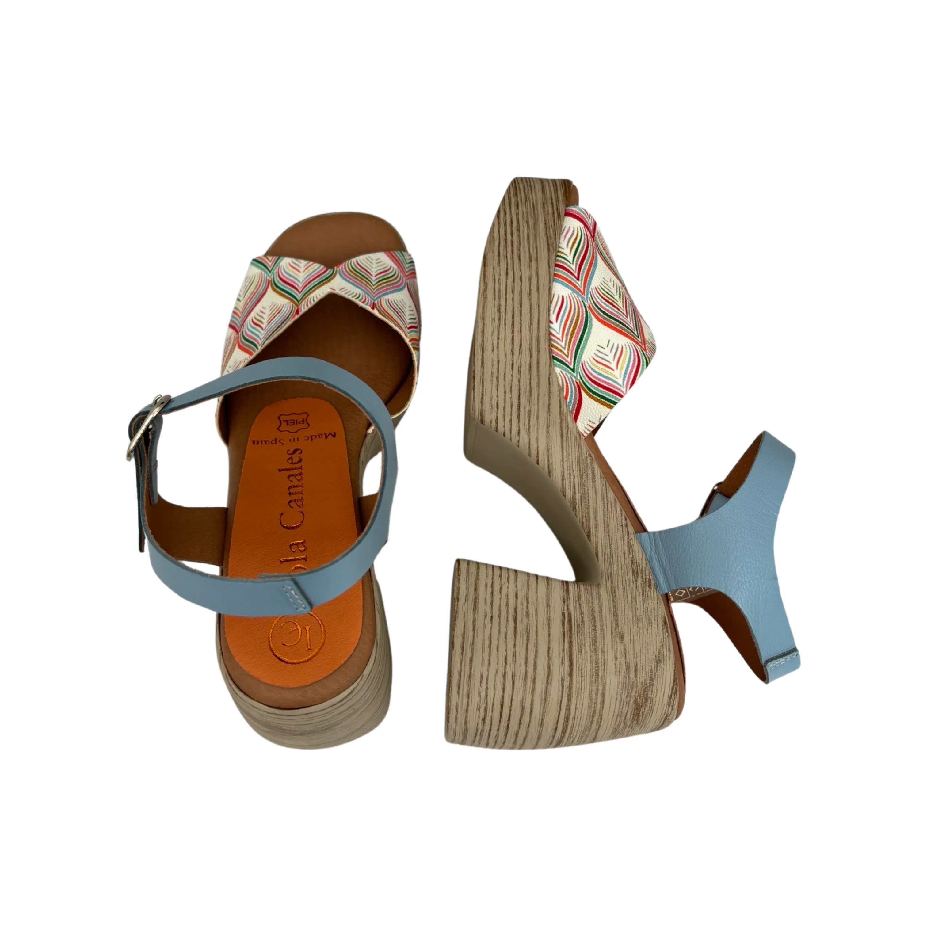 43805 Light Blue Multi Clog Sandal