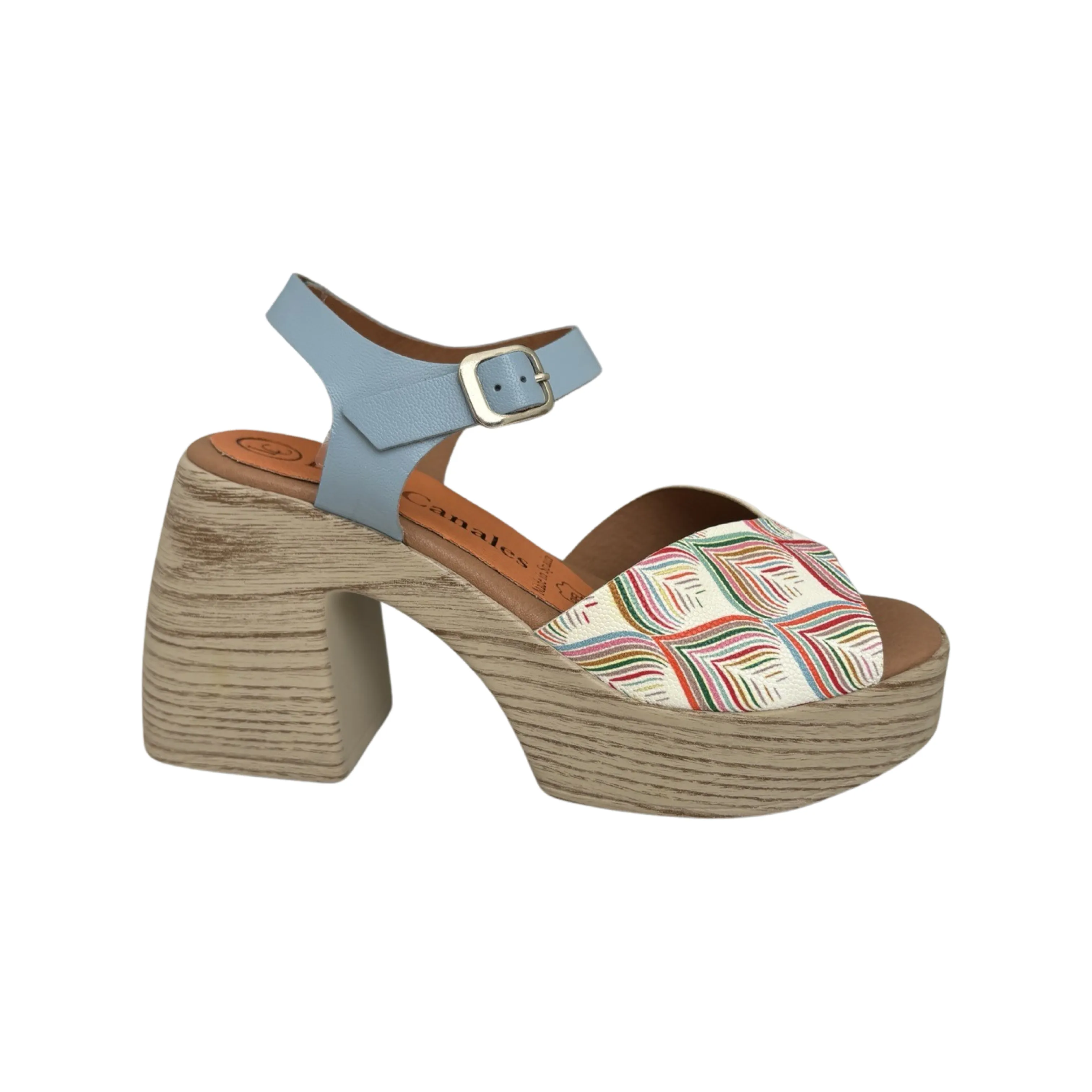 43805 Light Blue Multi Clog Sandal