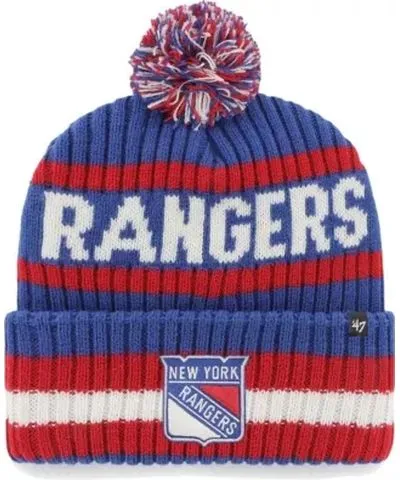 '47 Men's NHL New York Rangers Bering Cuffed Knit Hat with Pom