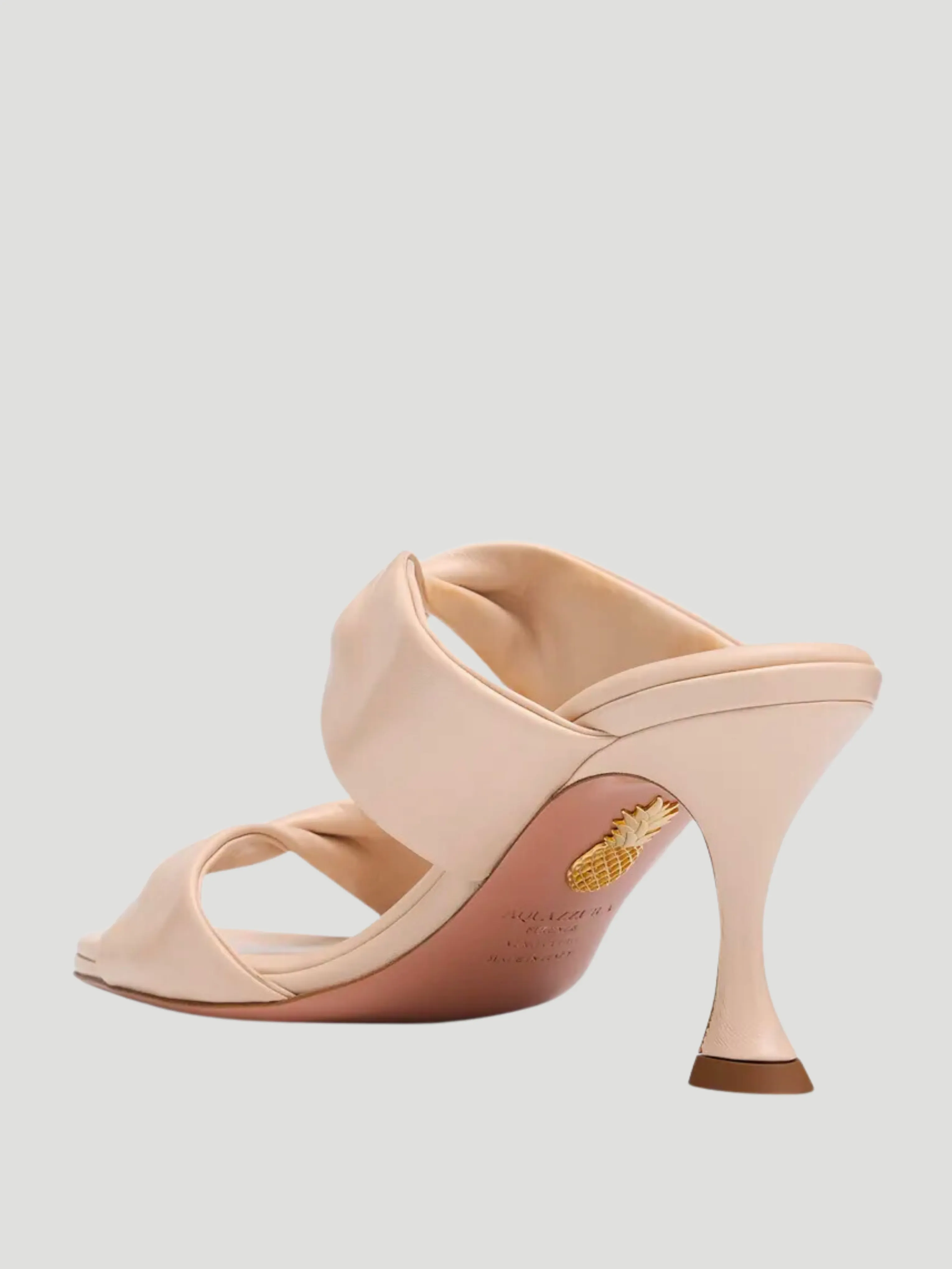 75mm Nude Leather Twist Sandal