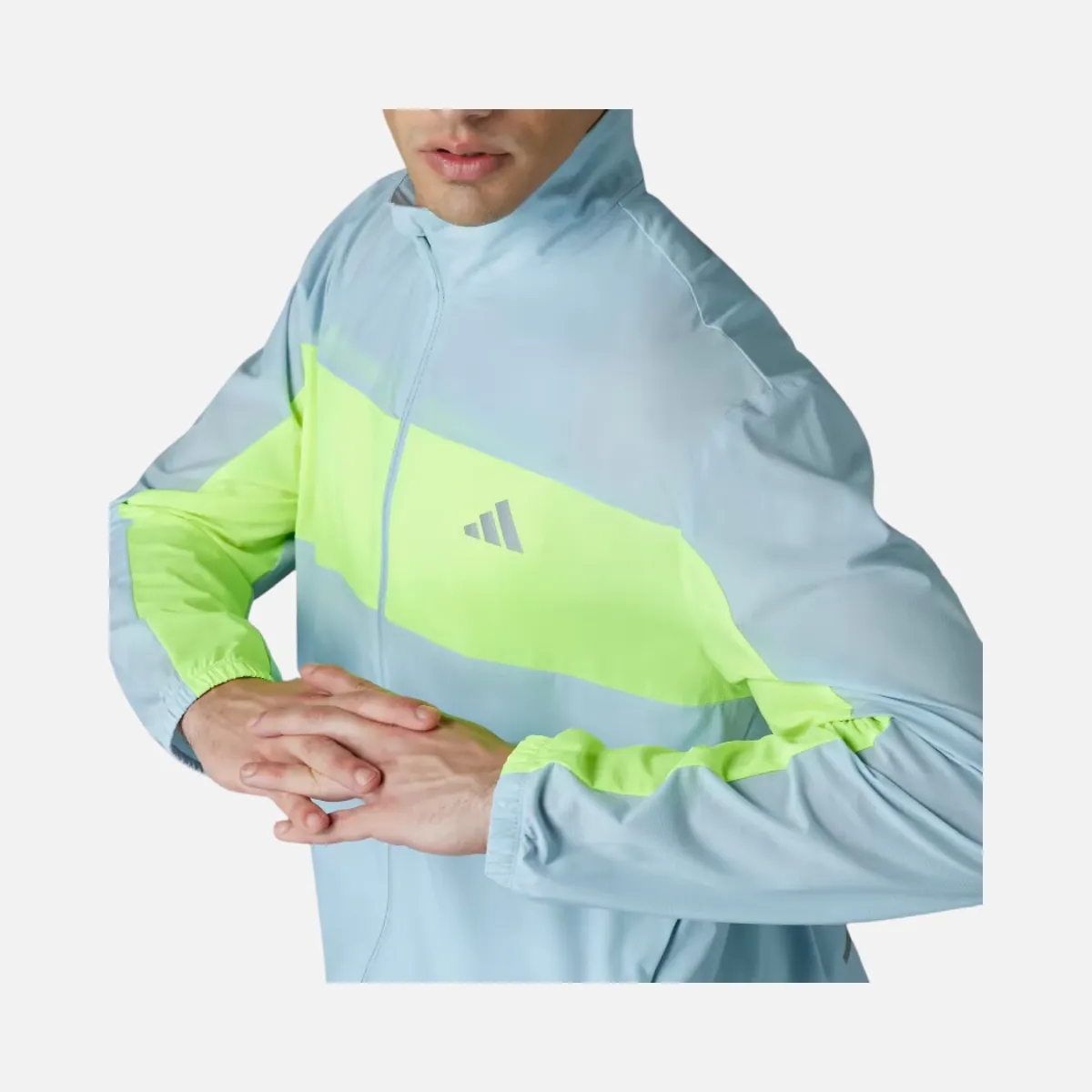 Adidas Break The Norm Men's Running Jacket -Wonder Blue/Lucid Lemon