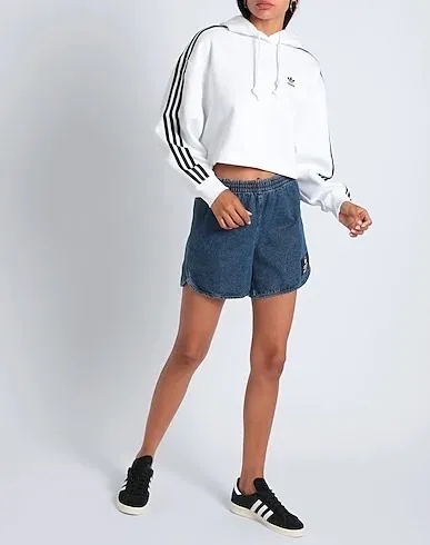 adidas  |Long Sleeves Plain Logo Cropped Tops Hoodies & Sweatshirts