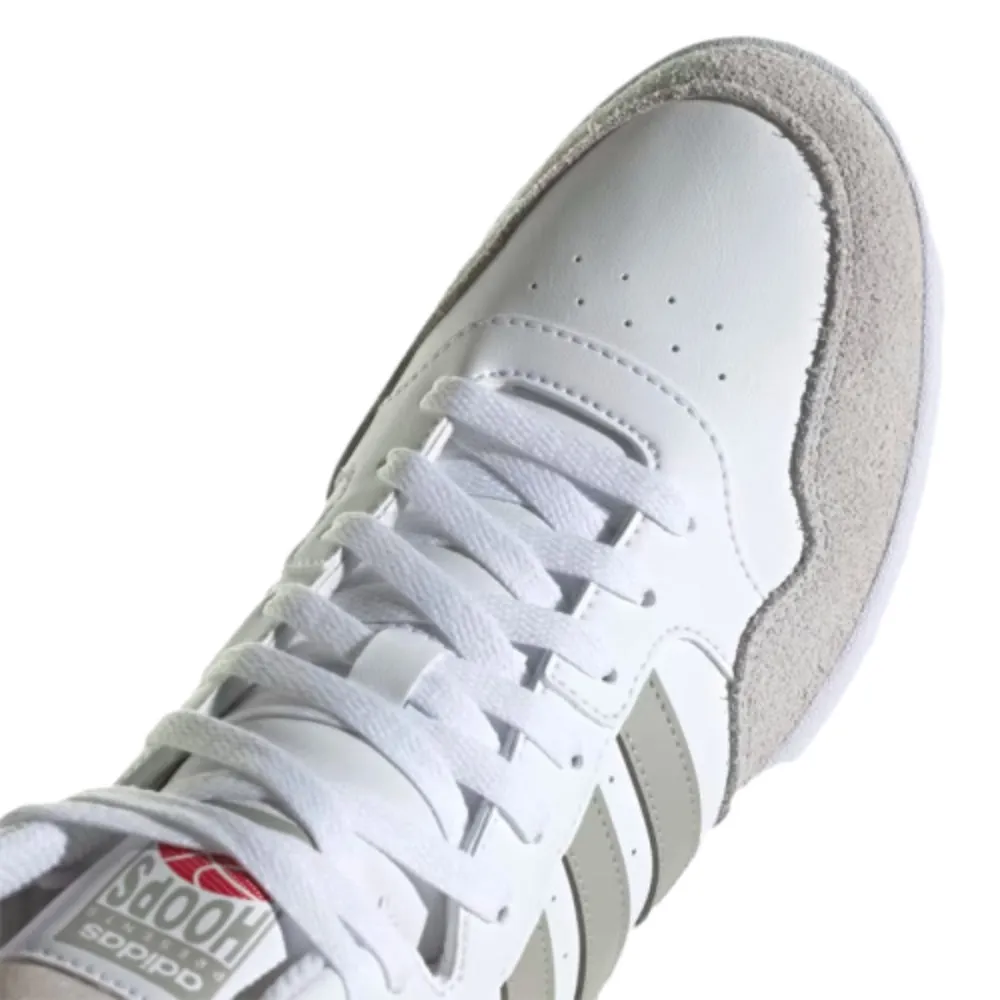 Adidas Men's Hoops 3.0 Mid Classic Vintage Basketball Shoe (Cloud White/Metal Grey/Grey One)