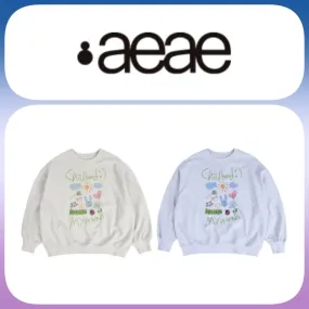 AEAE  |U-Neck Long Sleeves Cotton Cropped Tops