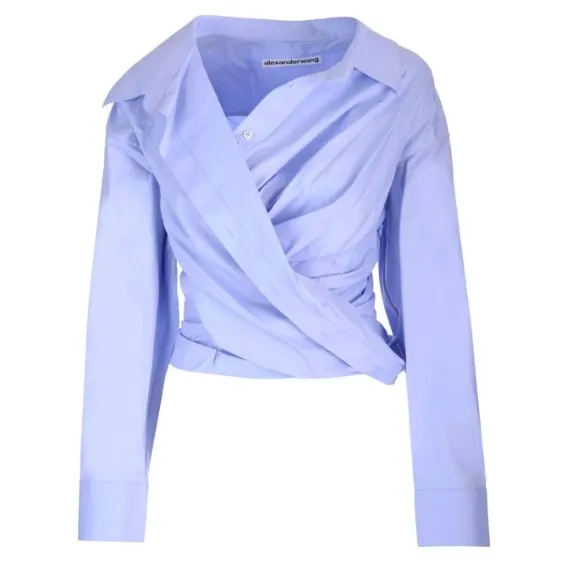 Alexander Wang  |Casual Style Plain Cotton Cropped Tops Shirts & Blouses