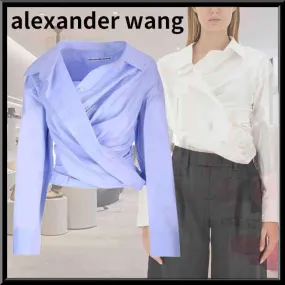 Alexander Wang  |Casual Style Plain Cotton Cropped Tops Shirts & Blouses