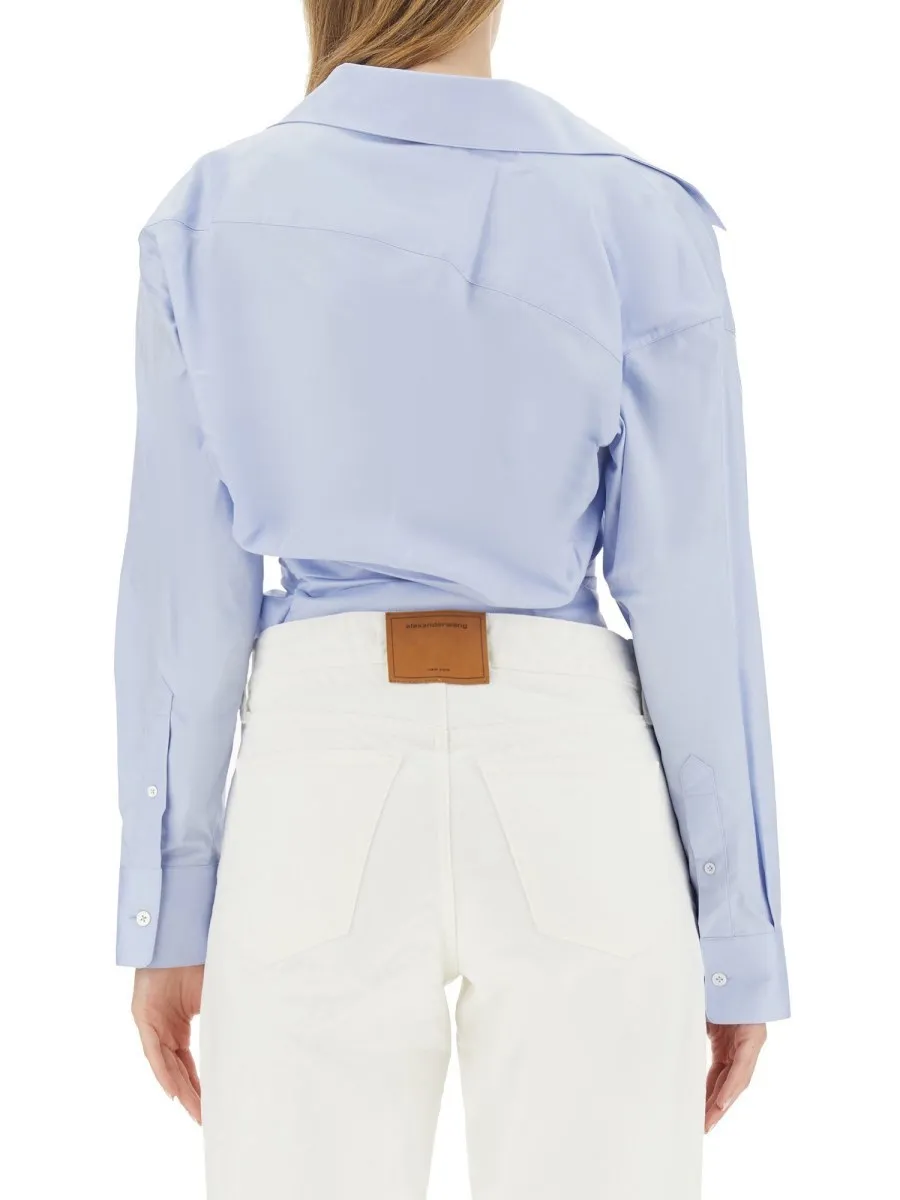 Alexander Wang  |Casual Style Plain Cotton Cropped Tops Shirts & Blouses