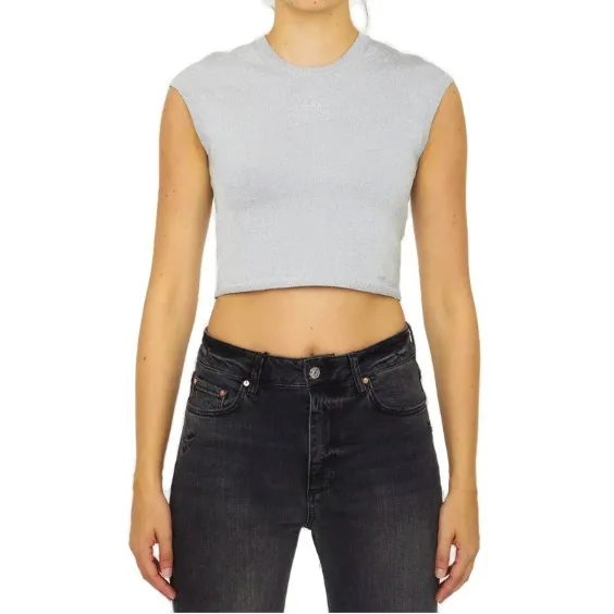 Alexander Wang  |Crew Neck Plain Cropped Tops Tanks & Camisoles