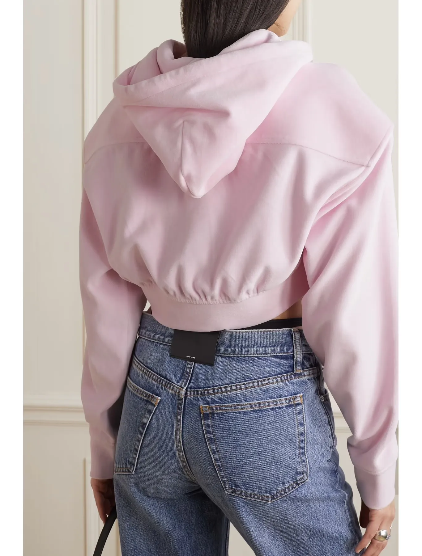 Alexander Wang  |Long Sleeves Cotton Cropped Tops Hoodies & Sweatshirts