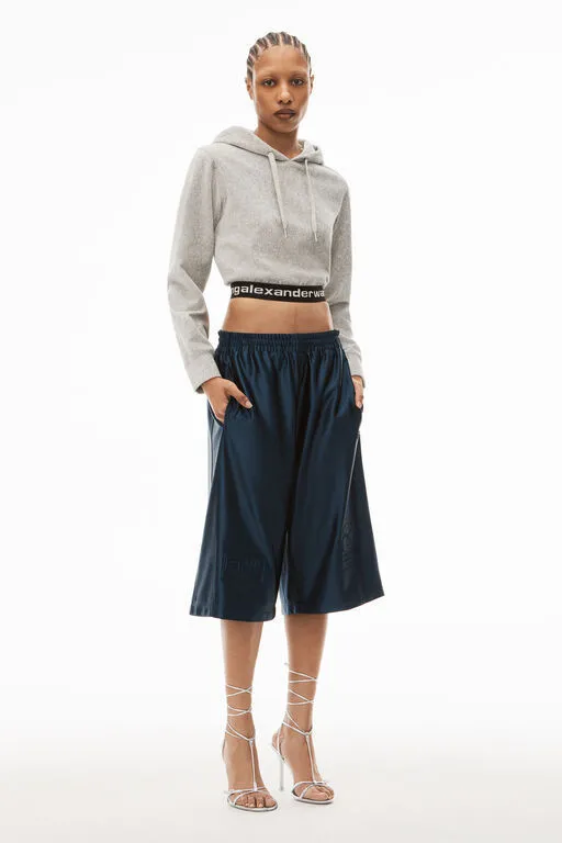 Alexander Wang  |Long Sleeves Plain Cotton Logo Cropped Tops