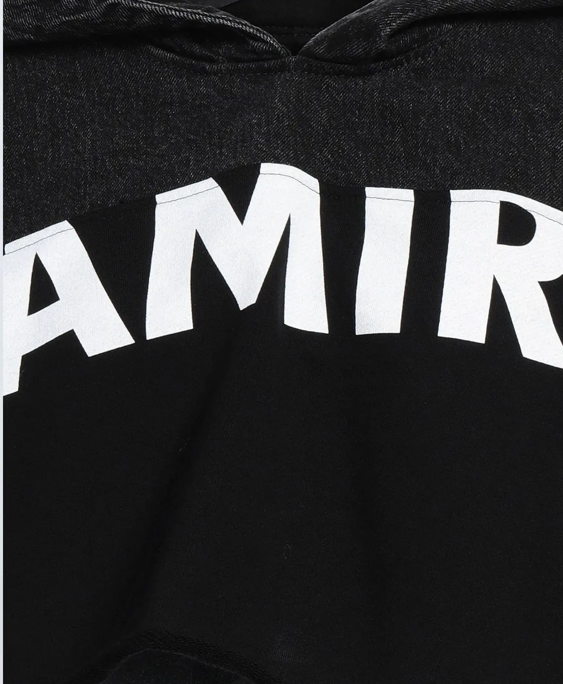 AMIRI  |Denim Long Sleeves Plain Cotton Logo Cropped Tops