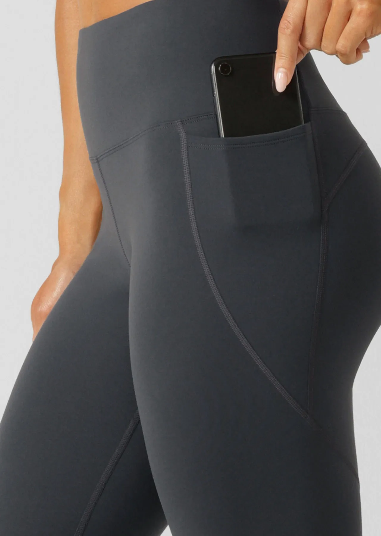 Amy Winter Thermal Phone Pocket Leggings | Grey | Tights and Leggings | Lorna Jane Australia