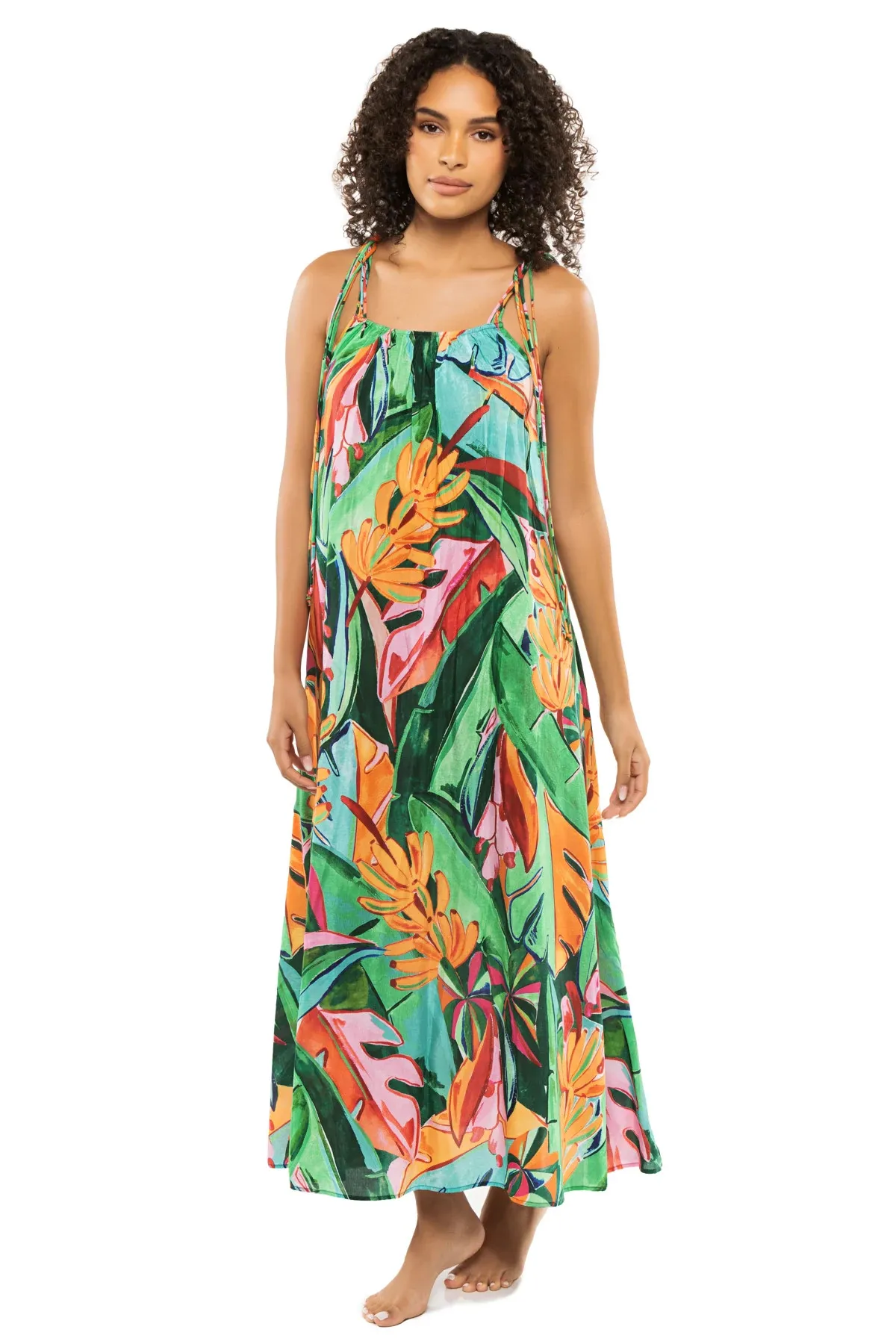 Banana Foliage Midi Dress