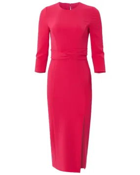 Begonia Three Quarter Sleeve Midi Dress