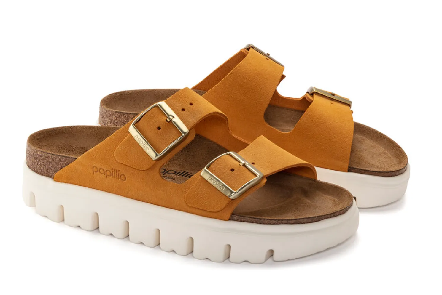 BIRKENSTOCK ARIZONA CHUNKY APRICOT SUEDE