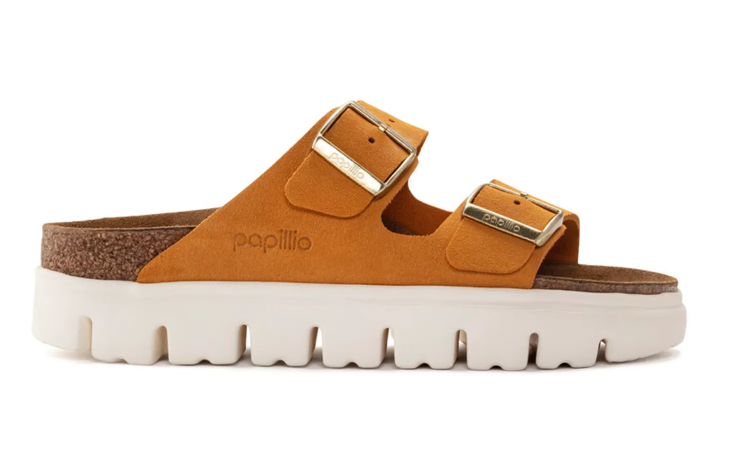 BIRKENSTOCK ARIZONA CHUNKY APRICOT SUEDE