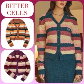 BITTER CELLS  |Long Sleeves Cropped Tops Cardigans