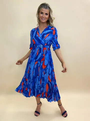 Blue/Red Positano MIDI Dress- Kate & Pippa