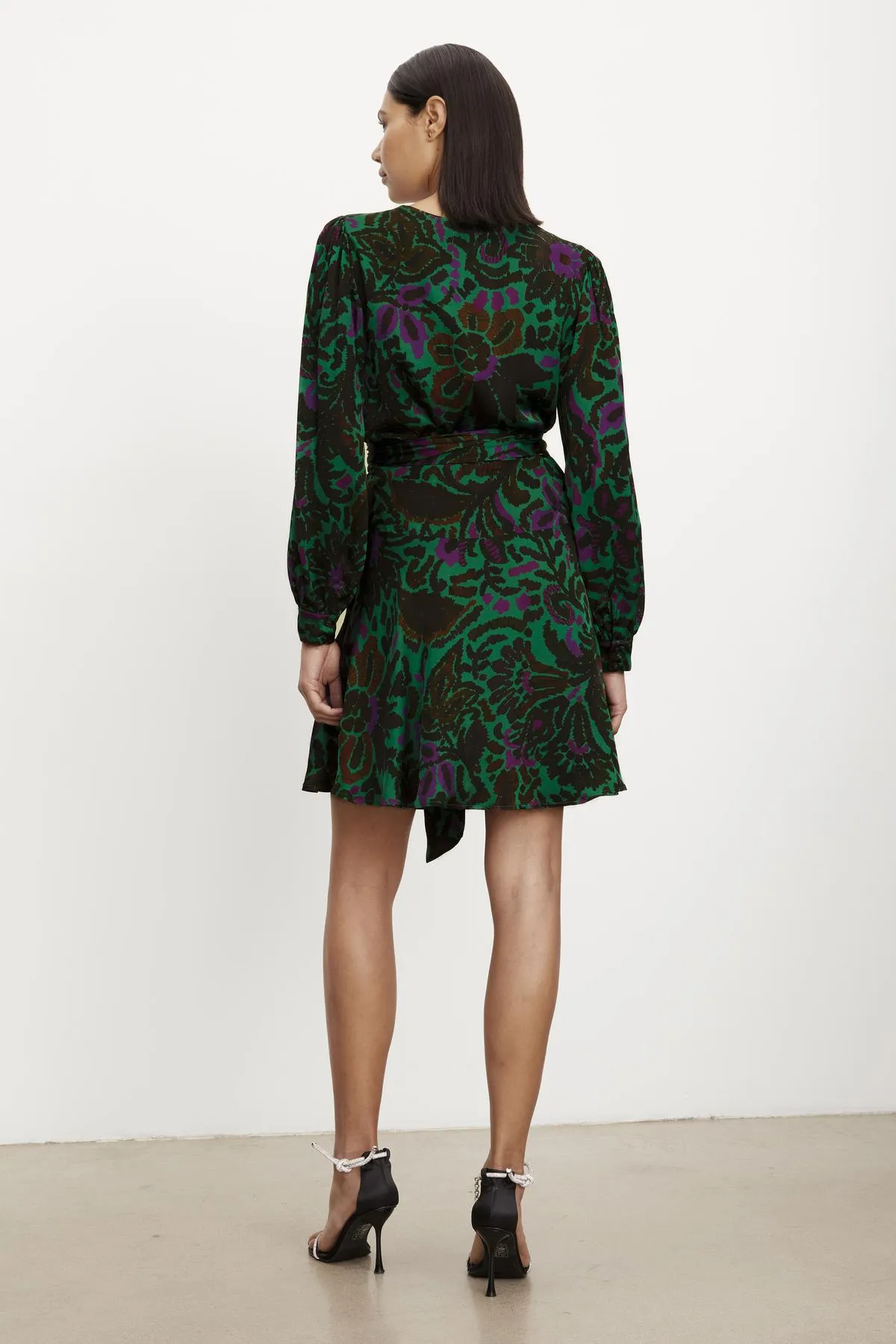 BRIDGET PRINTED SATIN WRAP DRESS