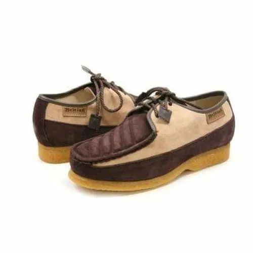 British Walkers Crown Men's Brown and Beige Suede Crepe Sole Low Top Shoes