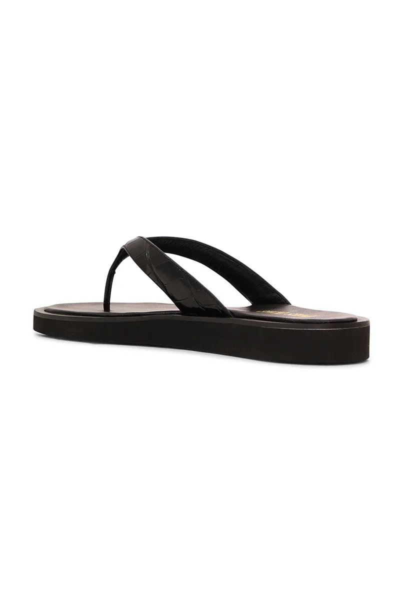 Brooklyn Thong Sandals in Carbone