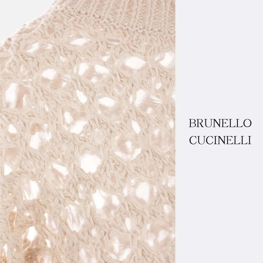 BRUNELLO CUCINELLI  |Long Sleeves Cotton Cropped Tops V-neck & Crew neck