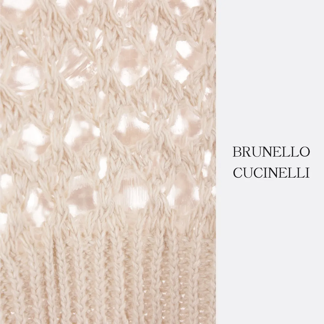 BRUNELLO CUCINELLI  |Long Sleeves Cotton Cropped Tops V-neck & Crew neck