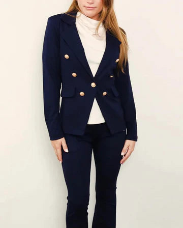 Button Ponti Blazer - Navy