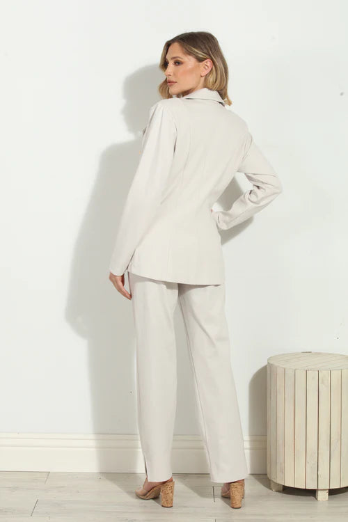 Button Ponti Blazer - White