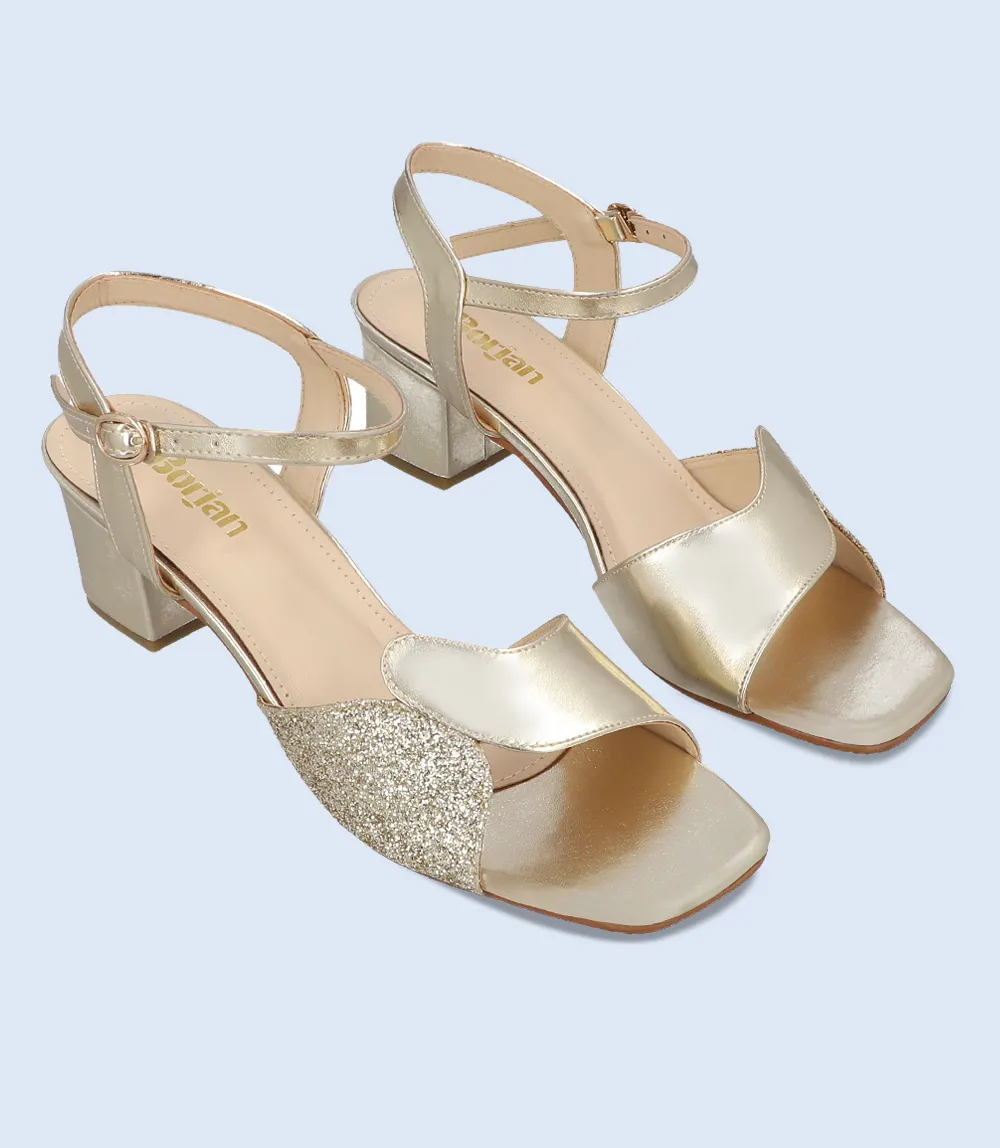 BW8127-GOLDEN-Women Formal Sandal Heels