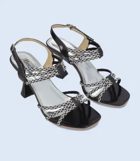 BW8727-BLACK-Women Formal Sandal Heels