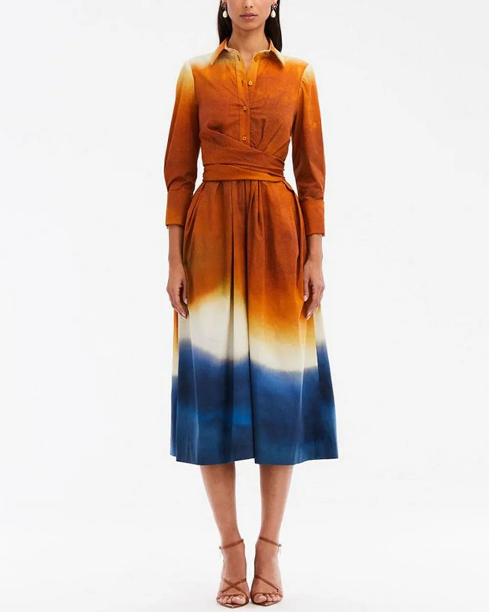 Canyon and Navy Ombre Wrap Dress