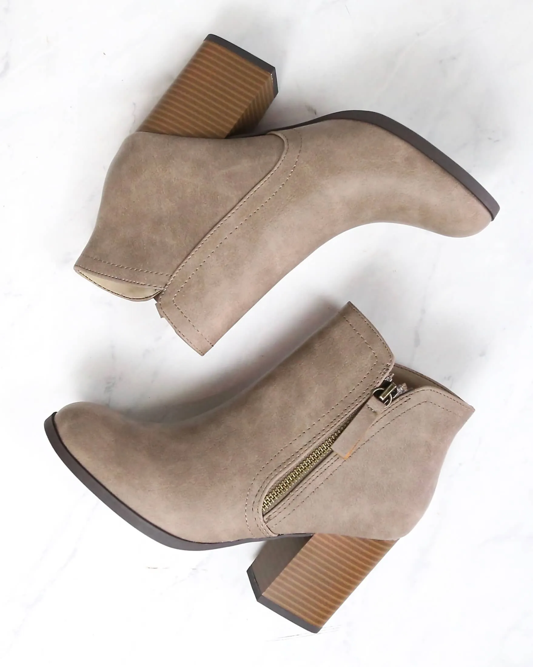 Casual Block Heel Ankle Bootie - more colors