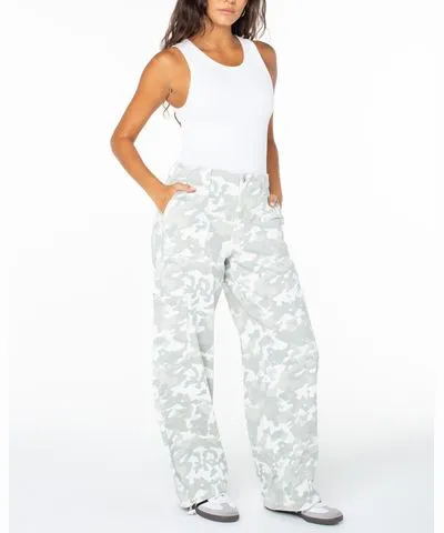 Celebrity Pink Juniors' Camo-Print Wide-Leg Parachute Pants