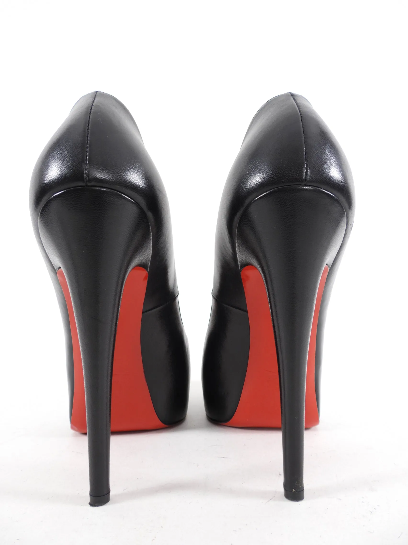 Christian Louboutin Black Peep Toe Platform Pumps - 41