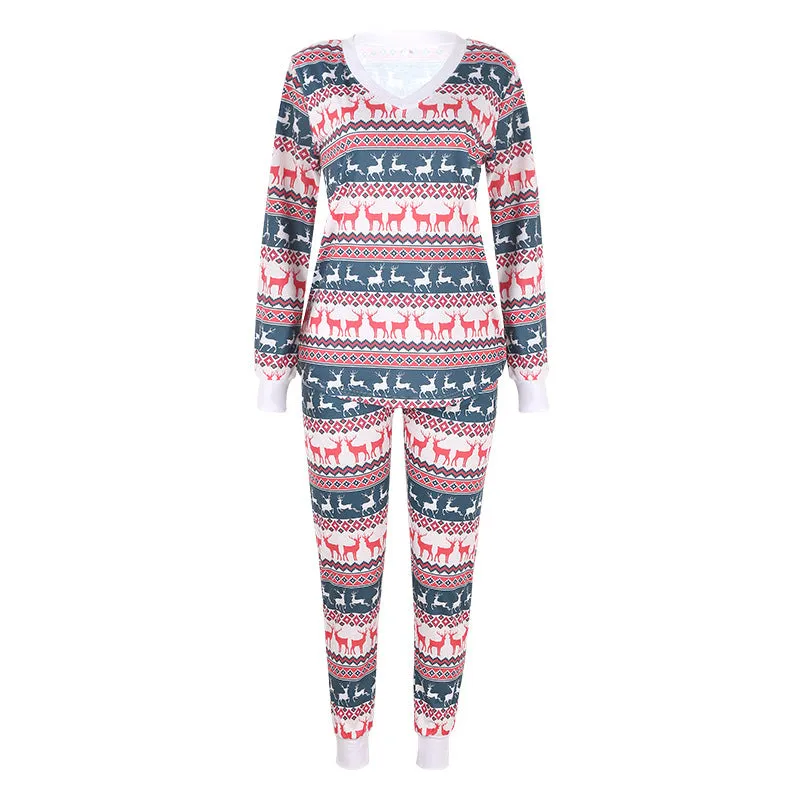 Christmas Pajamas! Teal & White Pants Set