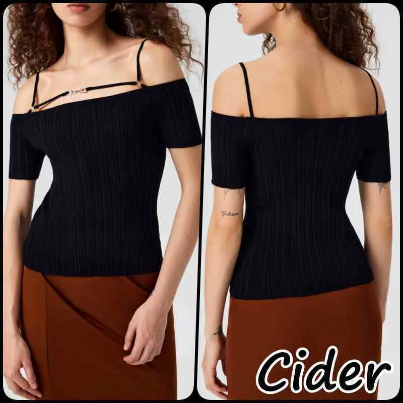 Cider  |Casual Style Plain Cropped Tops V-neck & Crew neck