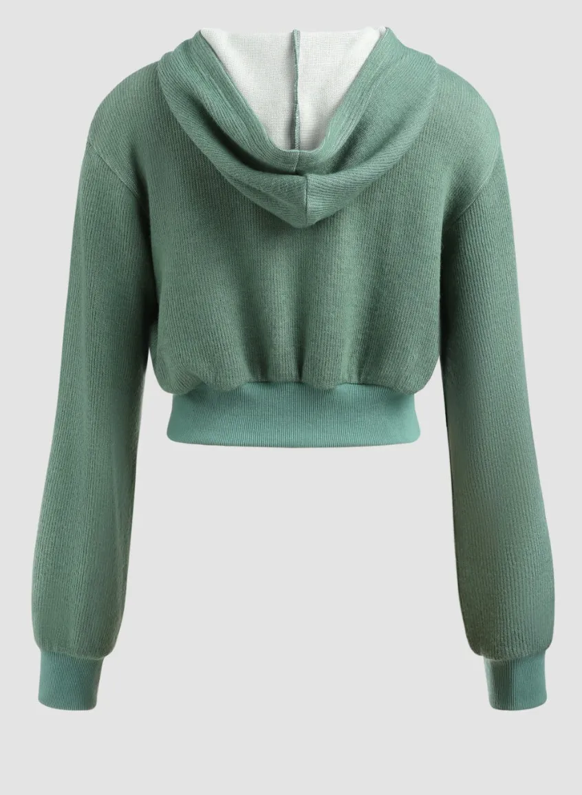 Cider  |Long Sleeves Plain Cropped Tops Hoodies & Sweatshirts