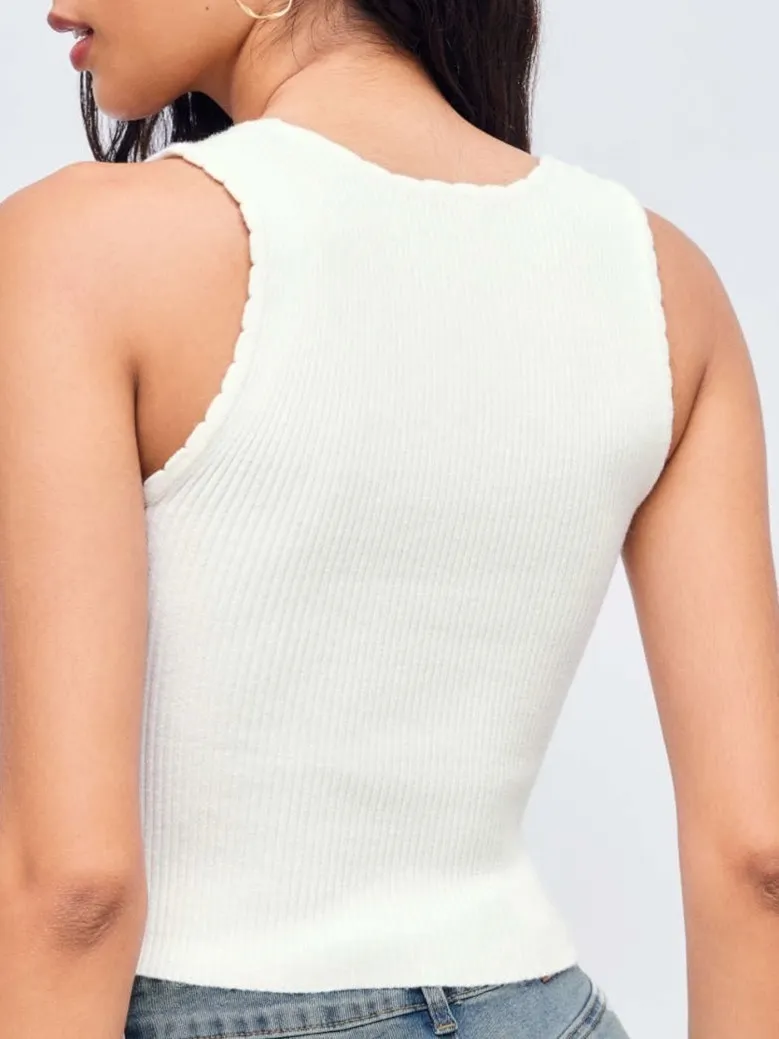 Cider  |Nylon U-Neck Plain Cropped Tops Tanks & Camisoles