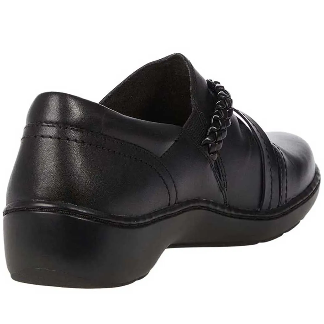 Clarks Cora Braid Shoe Slip-On Black (Women's)