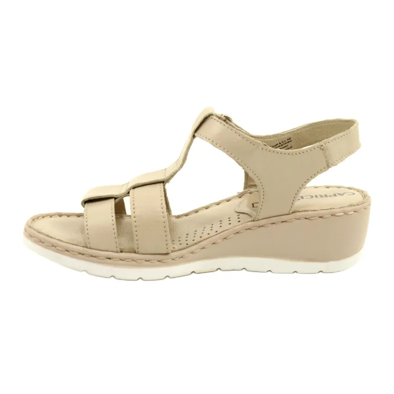 Comfort leather sandals Caprice 28152-28 443 Beige