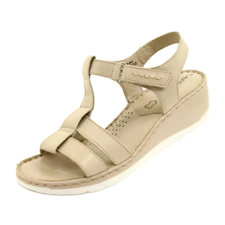 Comfort leather sandals Caprice 28152-28 443 Beige