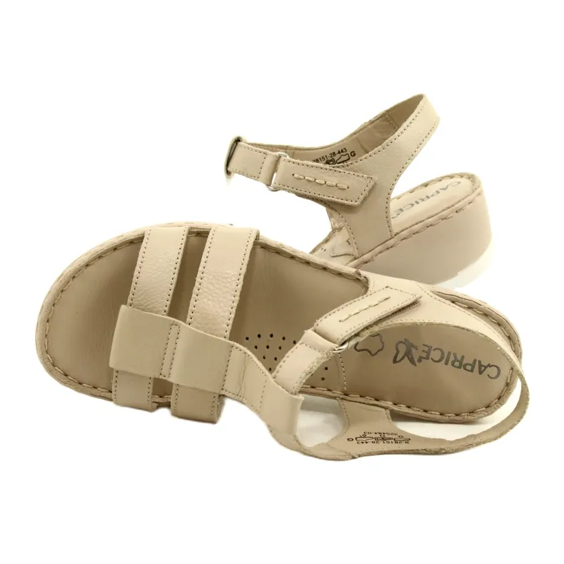 Comfort leather sandals Caprice 28152-28 443 Beige