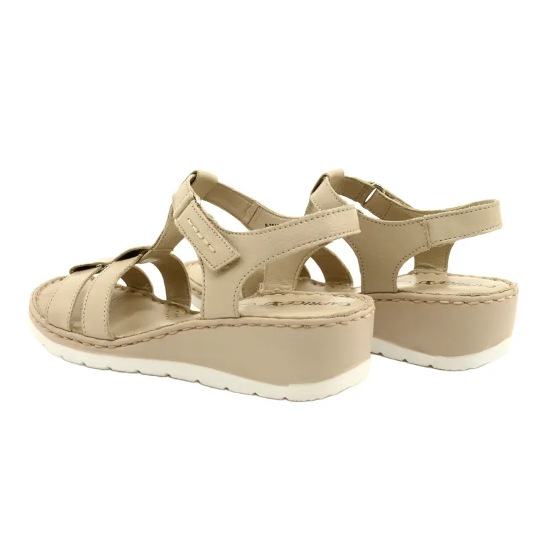 Comfort leather sandals Caprice 28152-28 443 Beige