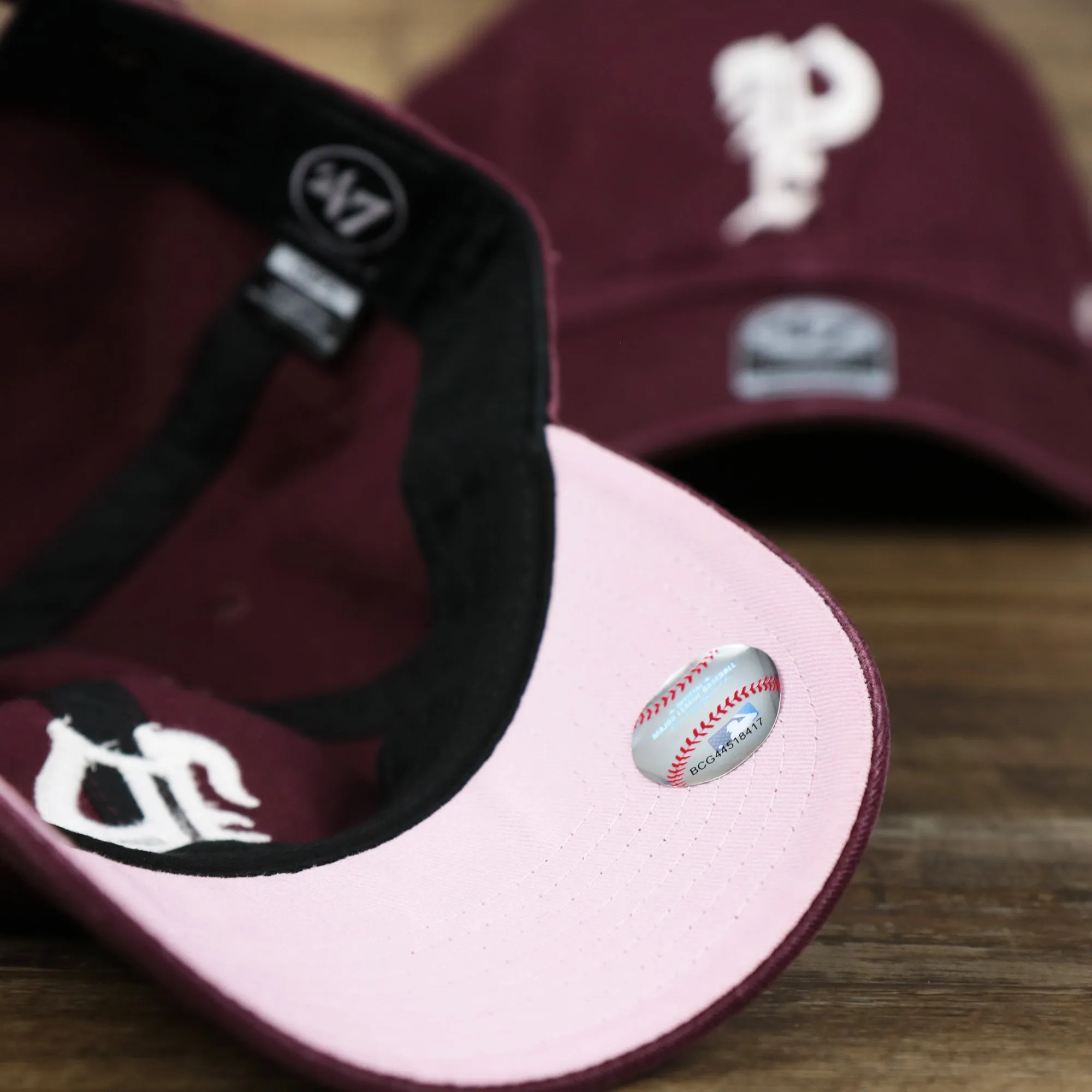 Cooperstown Philadelphia Phillies Vintage 1910s Phillies Logo Dad Hat | Dark Maroon Dad Hat