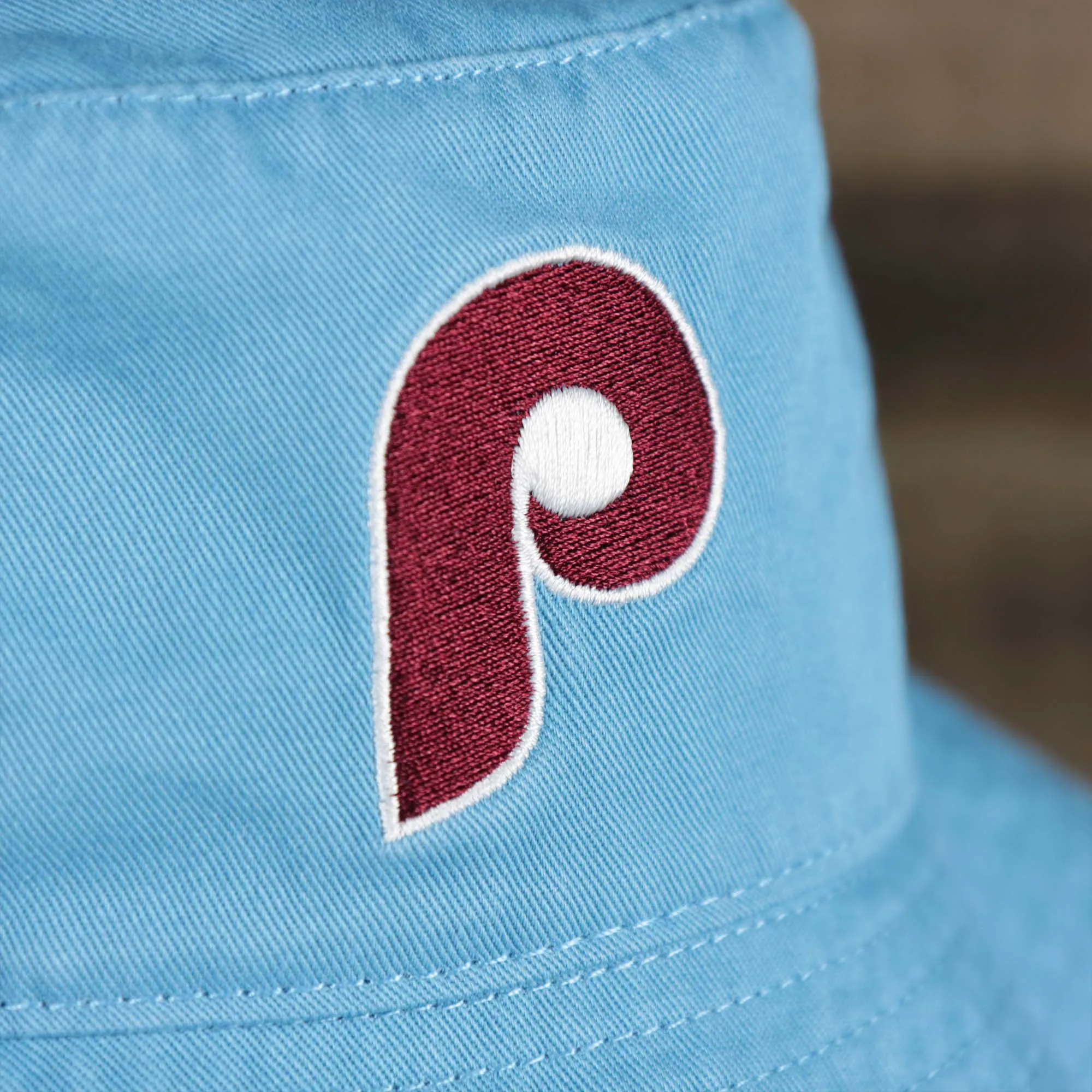 Cooperstown Philadelphia Phillies Vintage 80s Bucket Hat | 47 Brand, Light Blue