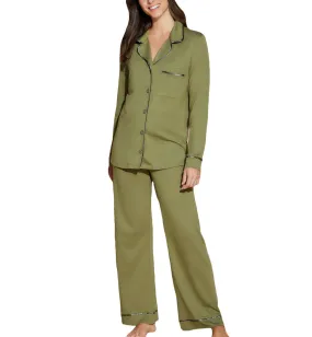 Cosabella Bella Relaxed Long Sleeve & Pant PJ Set (AMORE9545) - Aloe