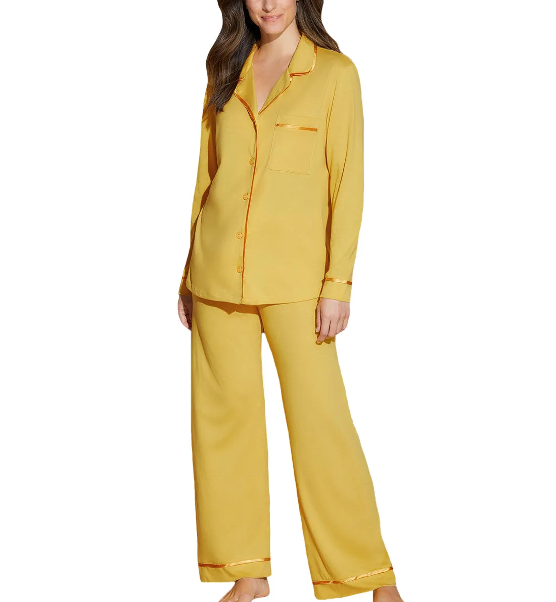 Cosabella Bella Relaxed Long Sleeve & Pant PJ Set (AMORE9545) - Serengeti Sun